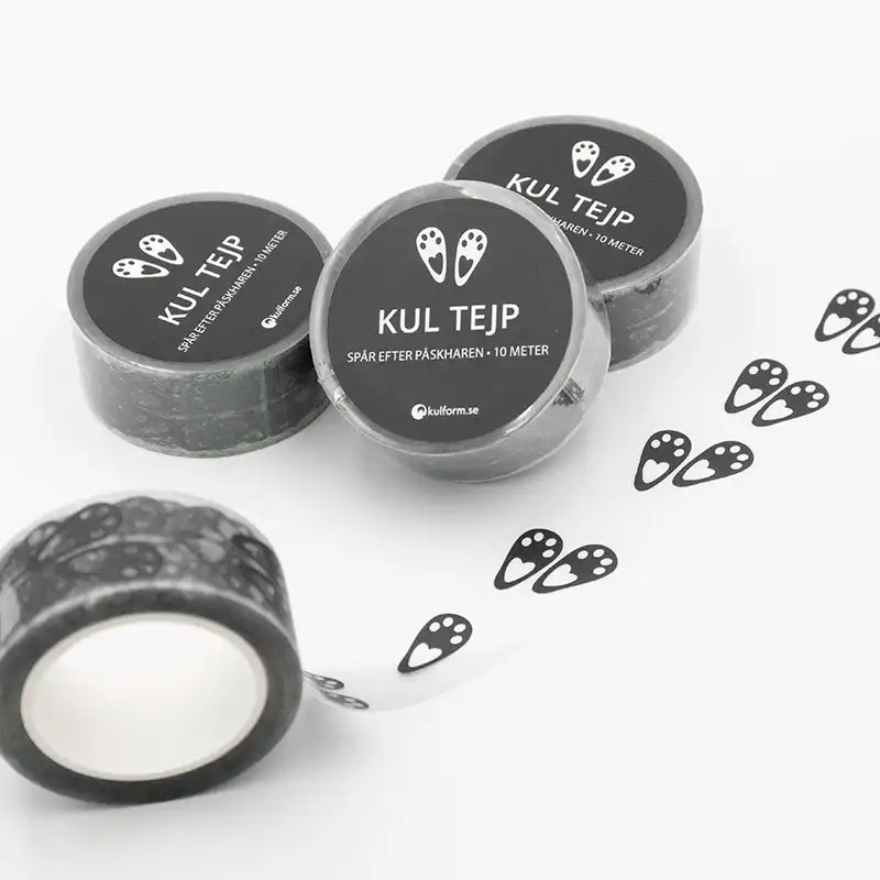 Kul tejp med spår efter påskharen