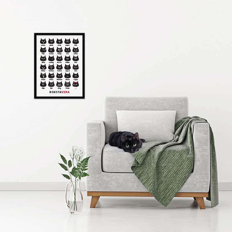 Postern BokstaVera Katt
