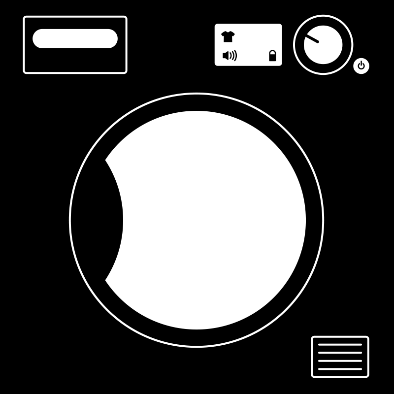 Tumble dryer in white vinyl - decor from Kulform for Eket or Kallax cabinet