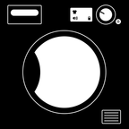 Tumble dryer in white vinyl - decor from Kulform for Eket or Kallax cabinet