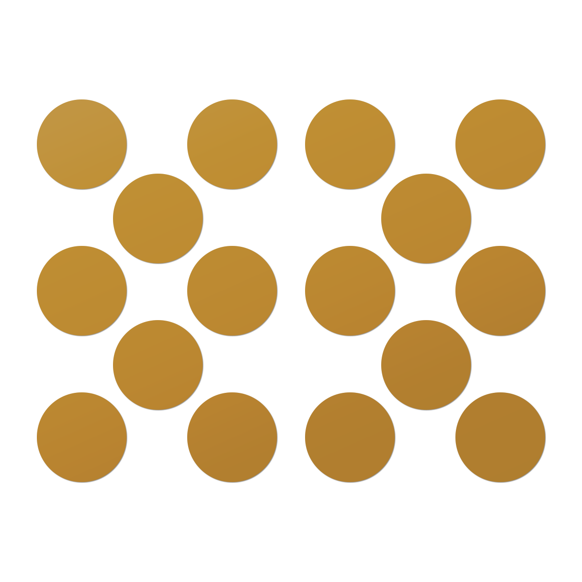 Guldfärgade runda griffeletiketter