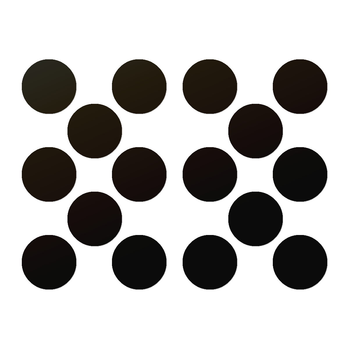 Runda griffeletiketter i svart