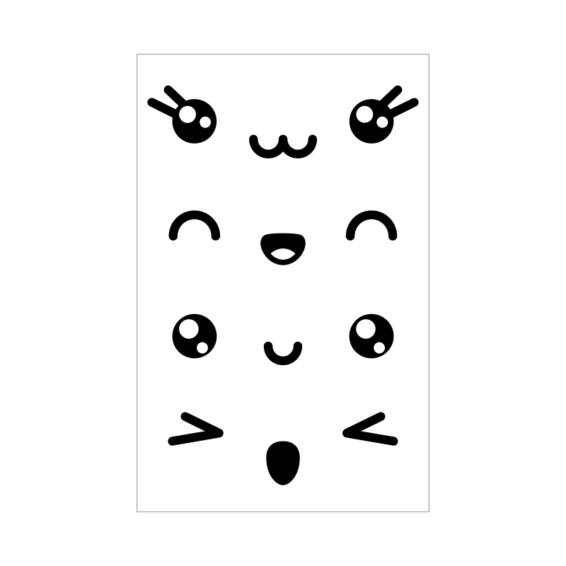 Kawaii faces, mini