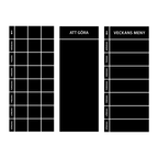 Planeringstavla, att göra-tavla och menytavla med matchande mått.