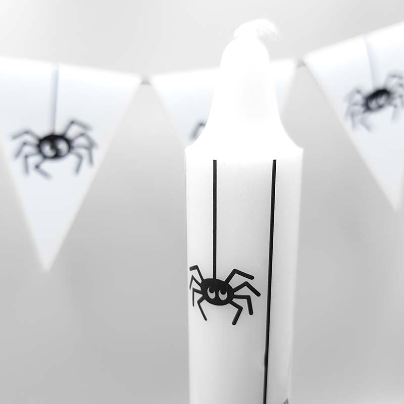 Candle decoration, spiders