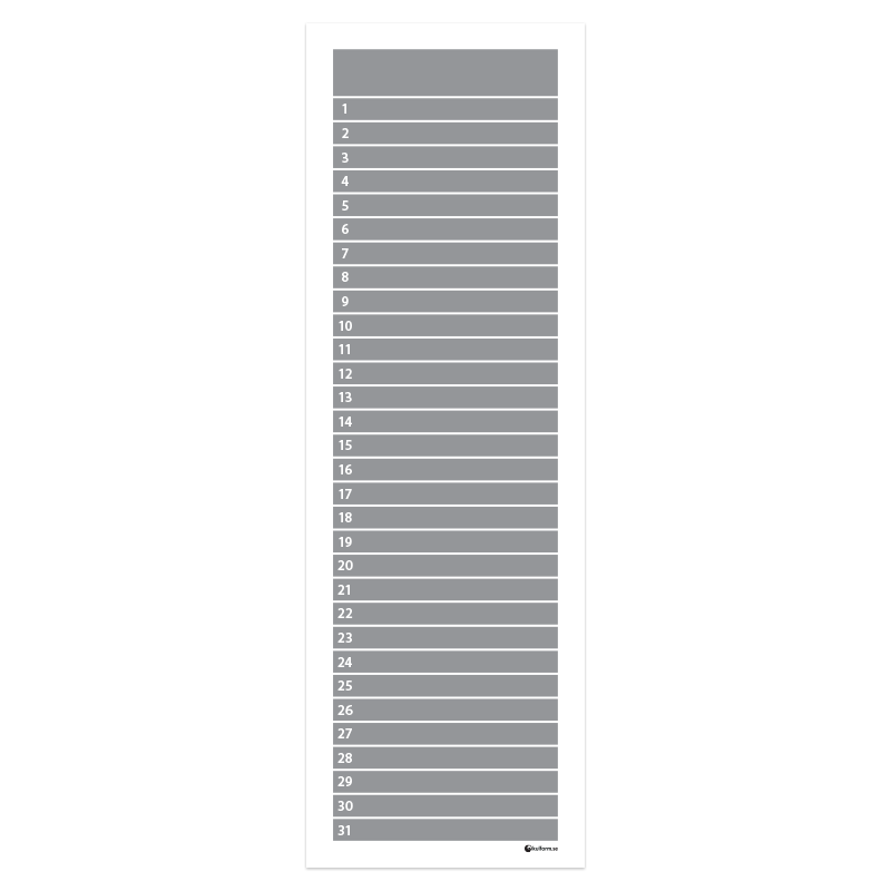 Planeringstavla, månad (30×91 cm)