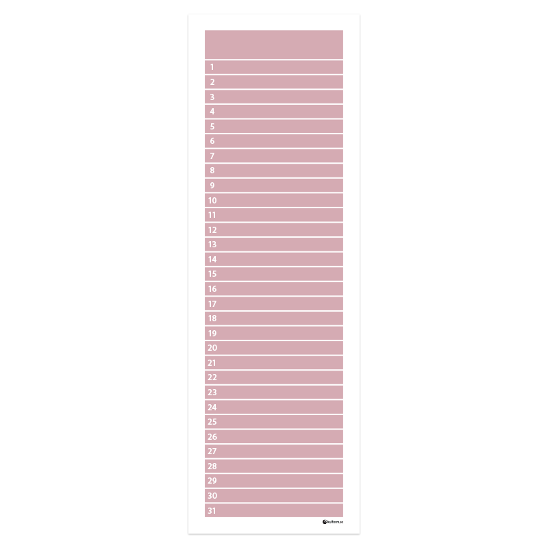 Planeringstavla, månad (30×91 cm)