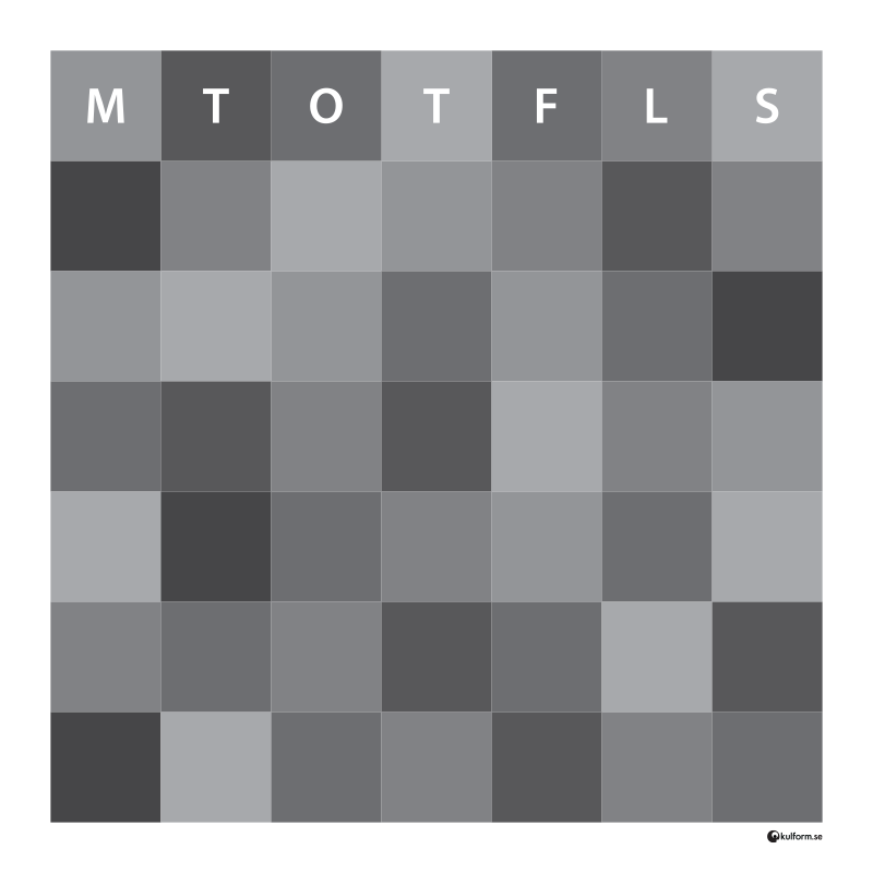 Månadsplan - Pixlar (50x50 cm)
