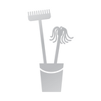 Mop and broom in bucket, silver