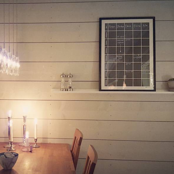 Planeringstavla hemma hos Ulrika