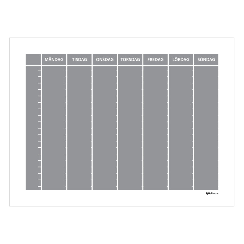 Planeringstavla, veckoschema (40×30 cm)