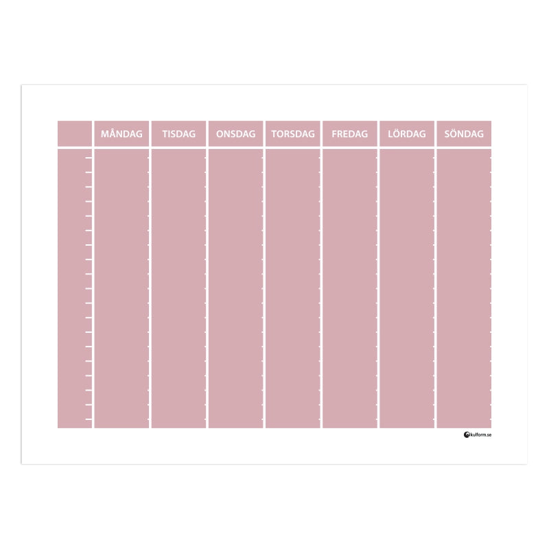 Planeringstavla, veckoschema (40×30 cm)