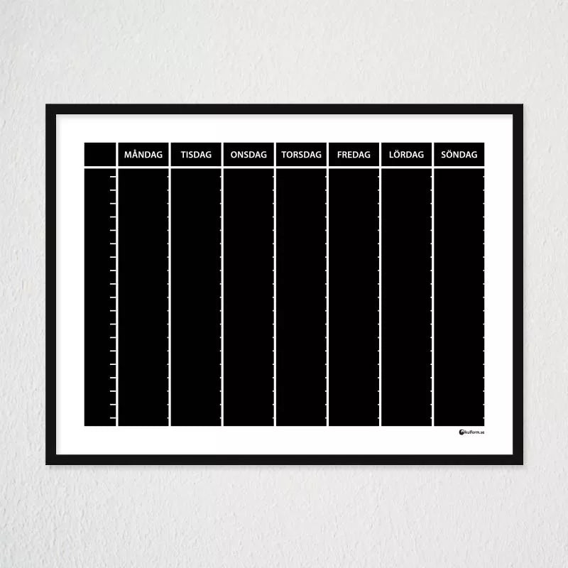 Planeringstavla, veckoschema (40×30 cm)