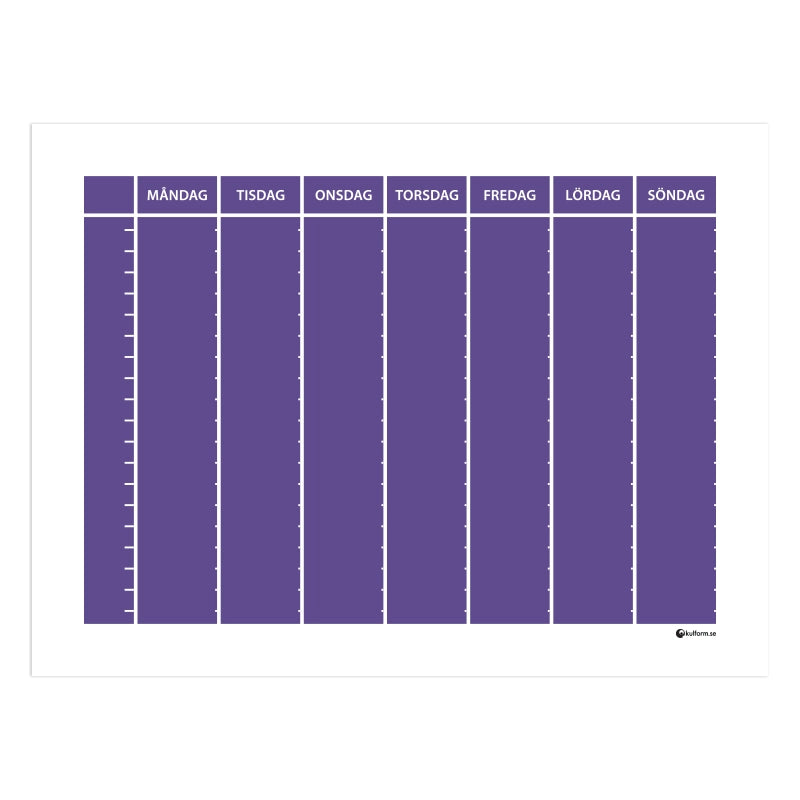 Planeringstavla, veckoschema (40×30 cm)