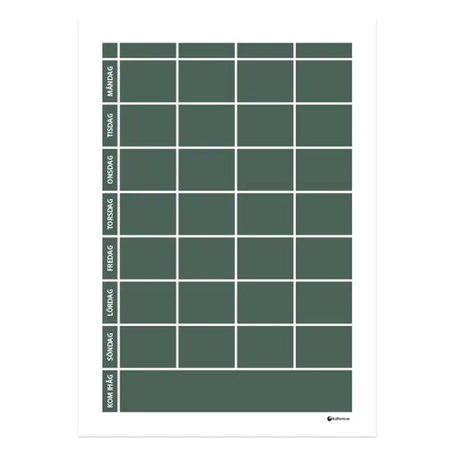 Wall planner with reminder section, 4 columns (50x70 cm)