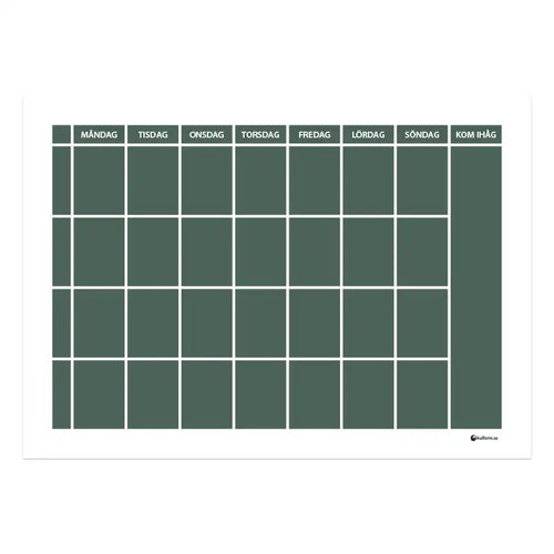 Wall planner with reminder section, 4 rows (70x50 cm)