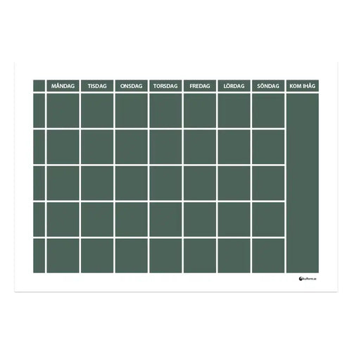 Wall planner with reminder section, 5 rows (70x50 cm)