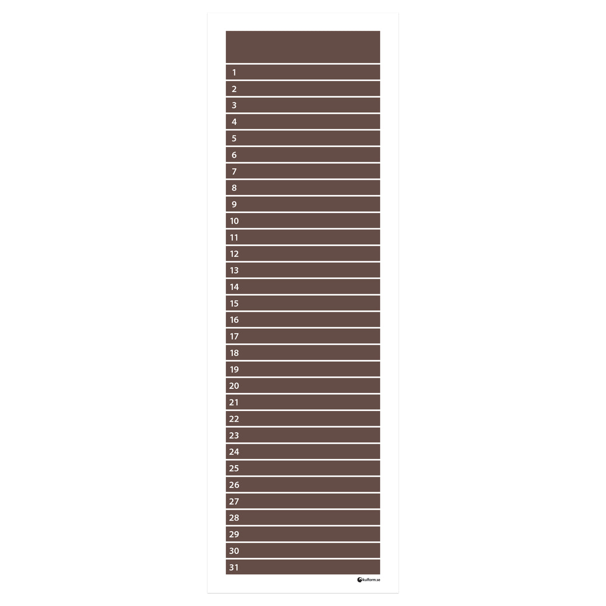 Planeringstavla, månad (30x91 cm)