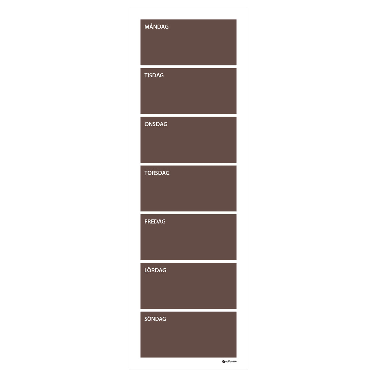 Planeringstavla, vecka (30x91 cm)