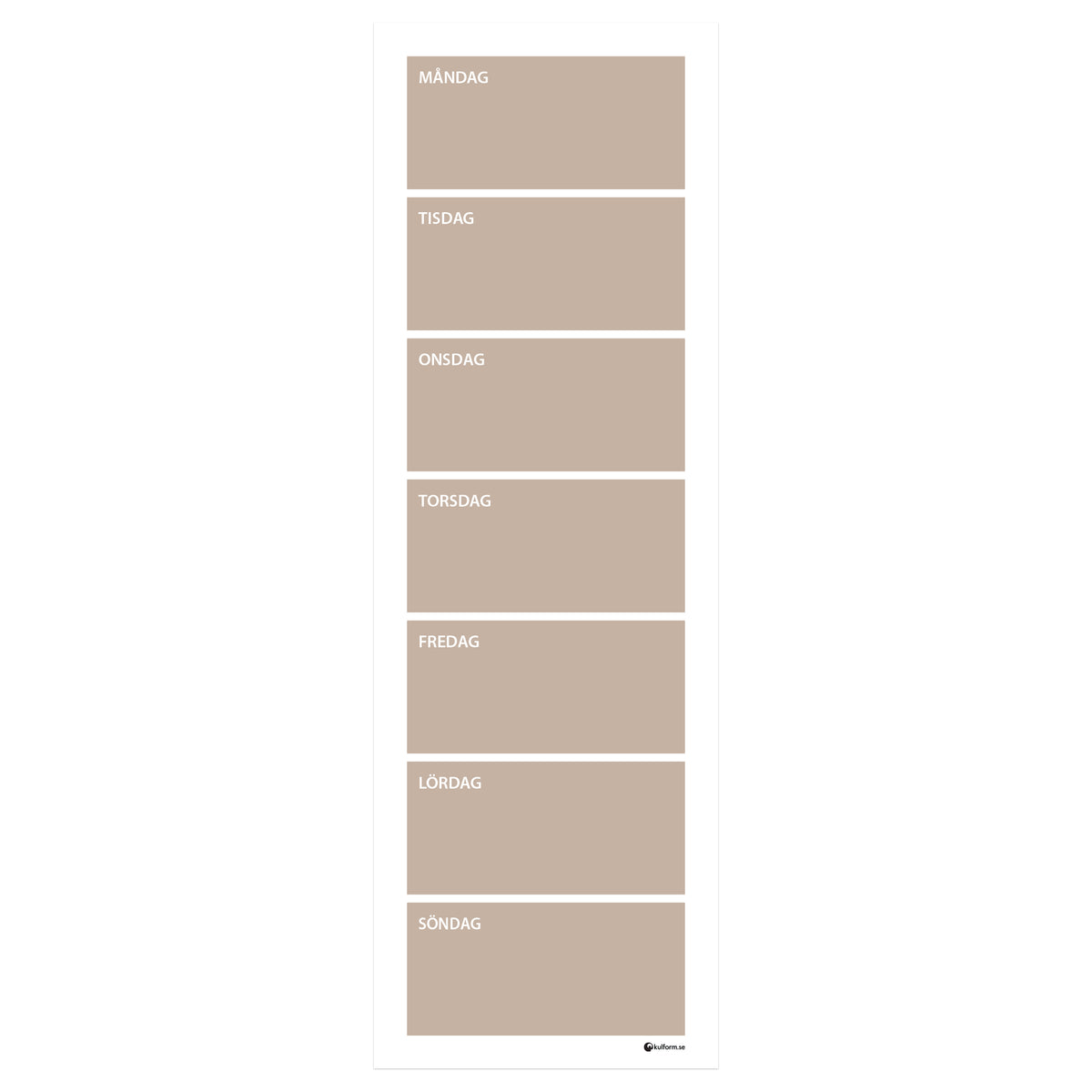 Planeringstavla, vecka (30x91 cm)