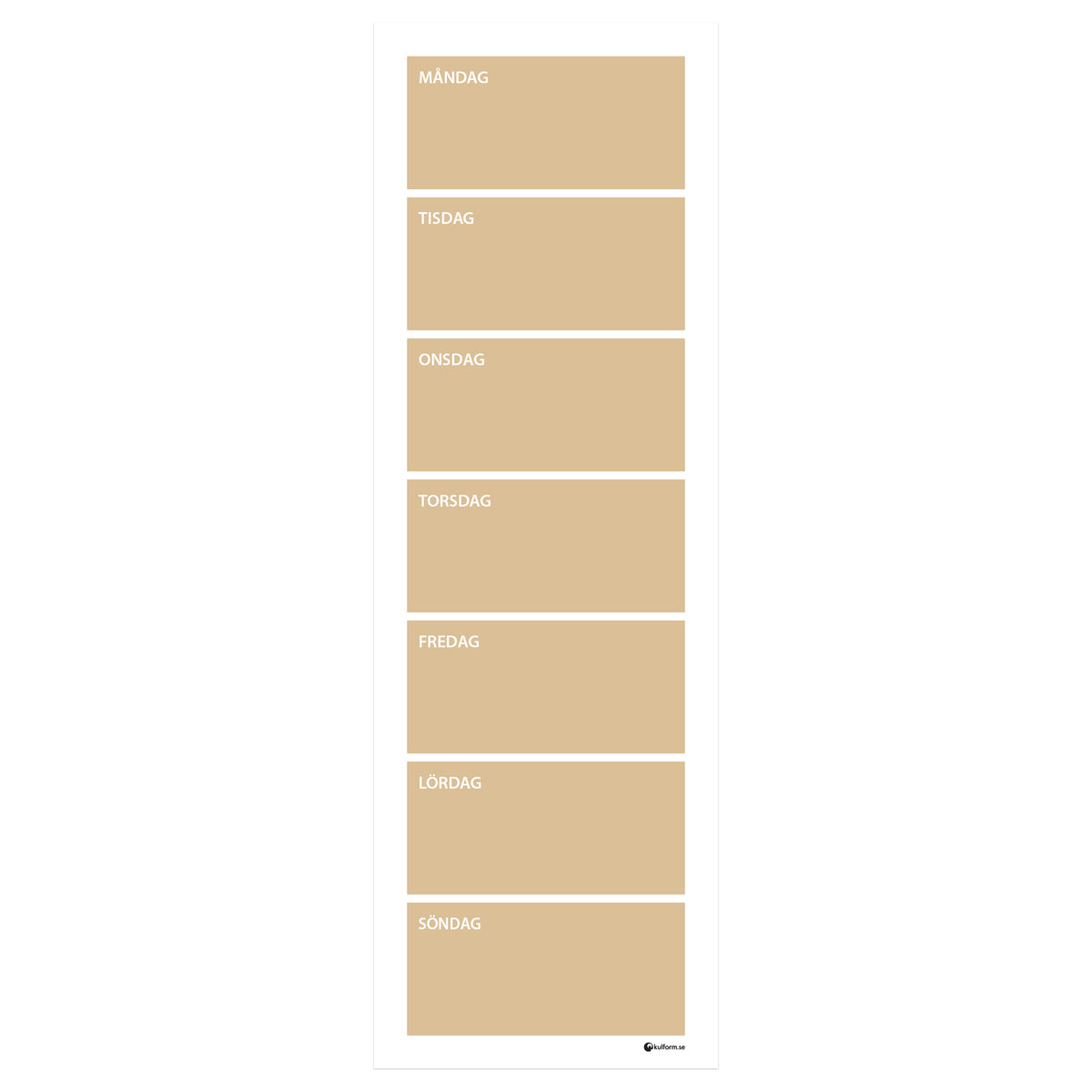 Planeringstavla, vecka (30x91 cm)