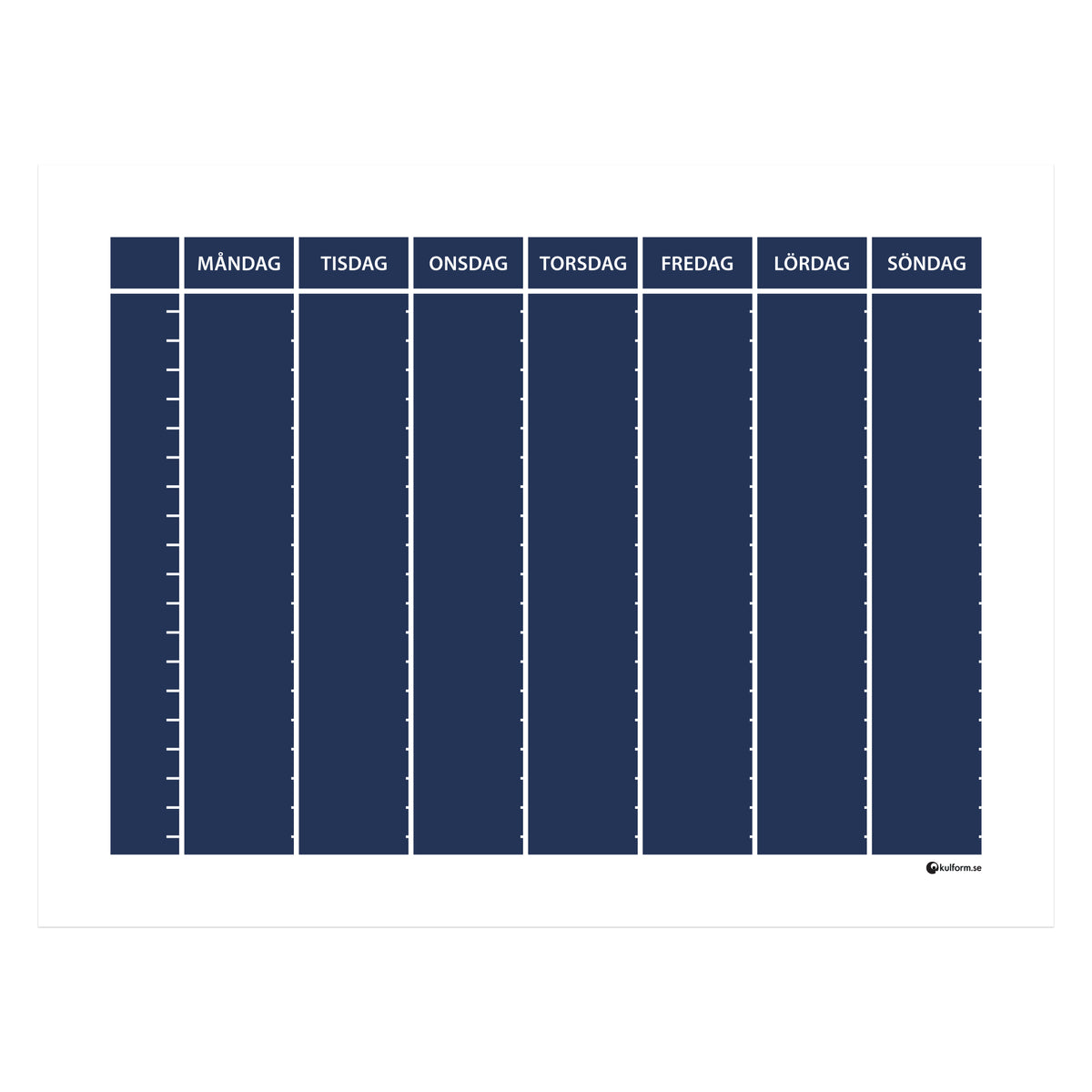 Planeringstavla, veckoschema (40×30 cm) i färg "Navy", en tidlös, marinblå nyans.