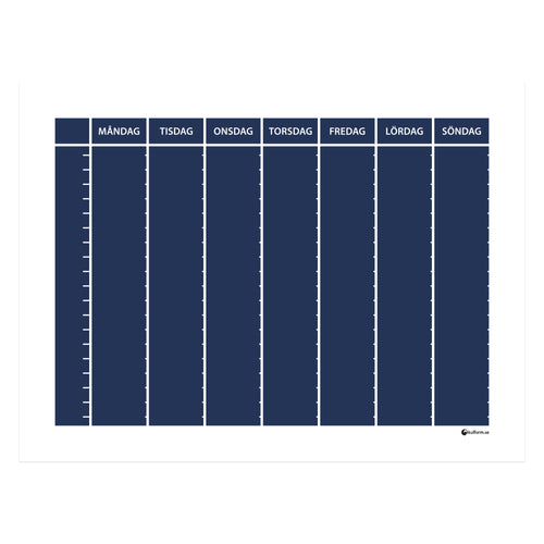 Planeringstavla, veckoschema (40×30 cm) i färg "Navy", en tidlös, marinblå nyans.