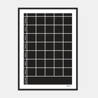 Planeringstavla med kom ihåg-fält, 5 kolumner (50×70 cm) i ram med tunn svart profil