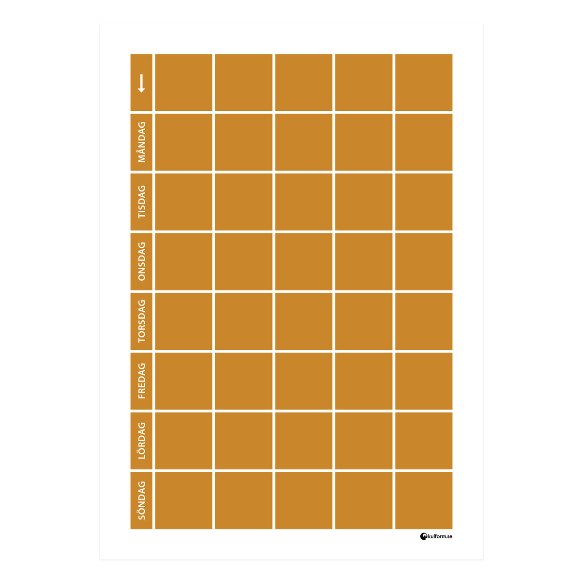 Planeringstavla, vecka (50x70 cm)
