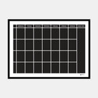 Planeringstavla med kom ihåg-fält, 4 rader (70×50 cm) i ram med tunn svart profil