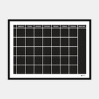 Planeringstavla med kom ihåg-fält, 5 rader (70×50 cm) i ram med tunn svart profil
