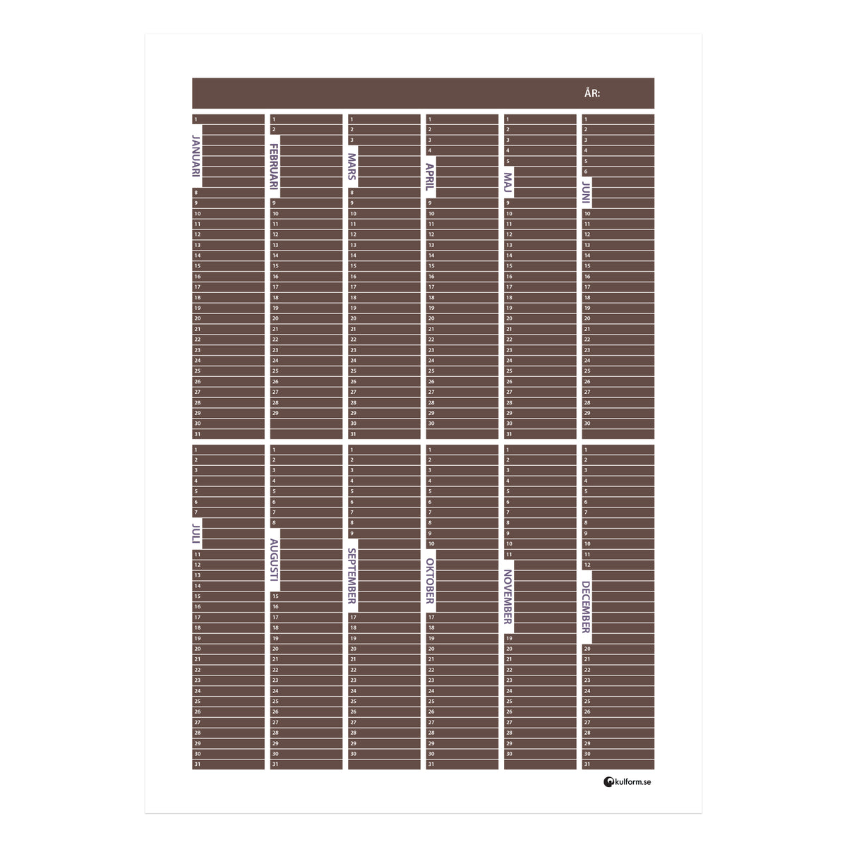 Årsplan - Block (50×70 cm)