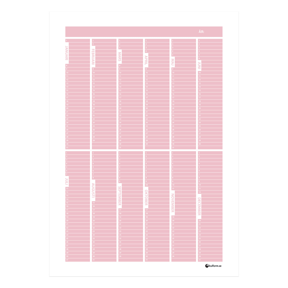 Årsplan - Block (50×70 cm)