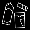 Recycling symbol - Cardboard, white