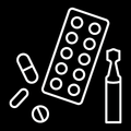 Källsorteringssymbol - Läkemedel, vit