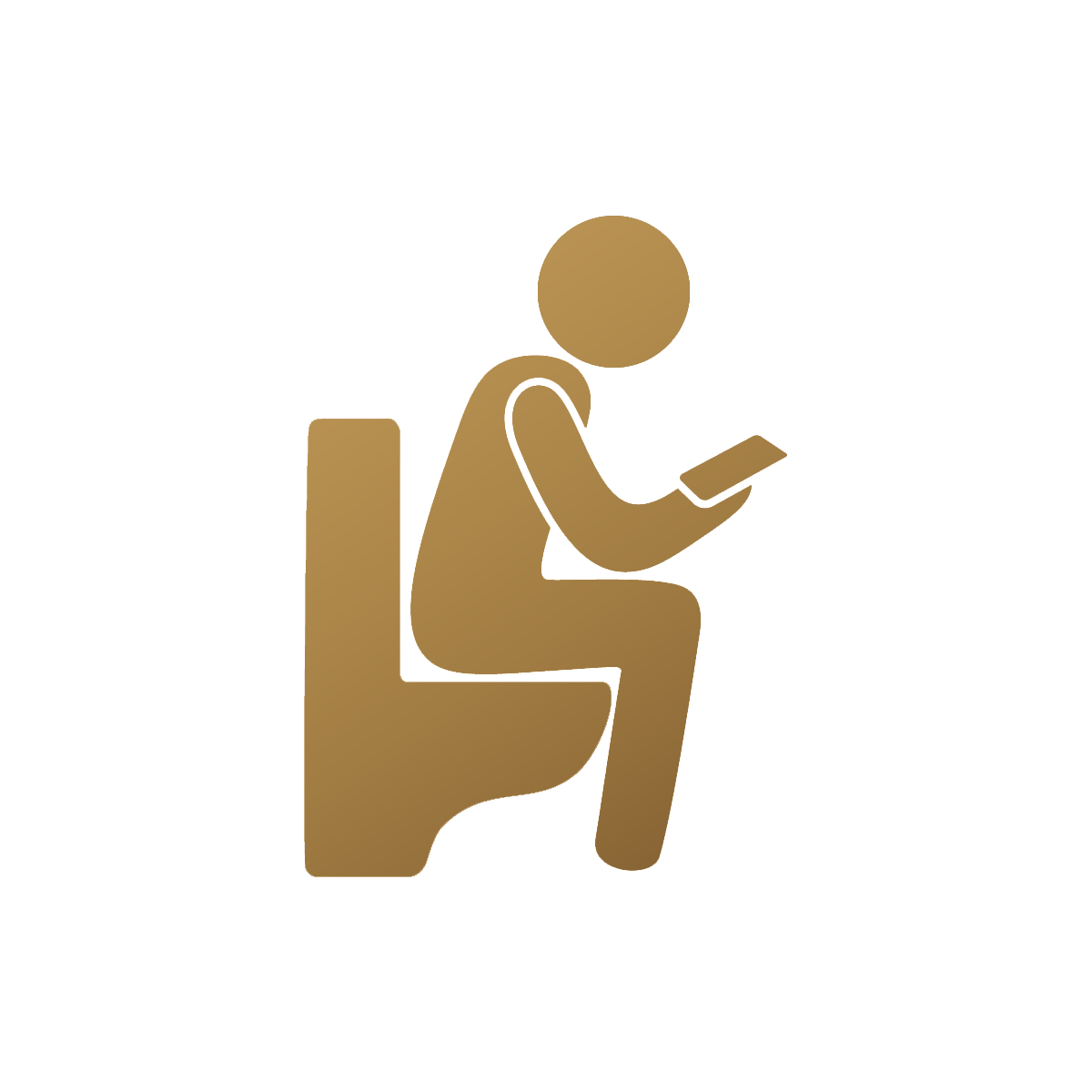 WC-skylt i guld till nutida hem