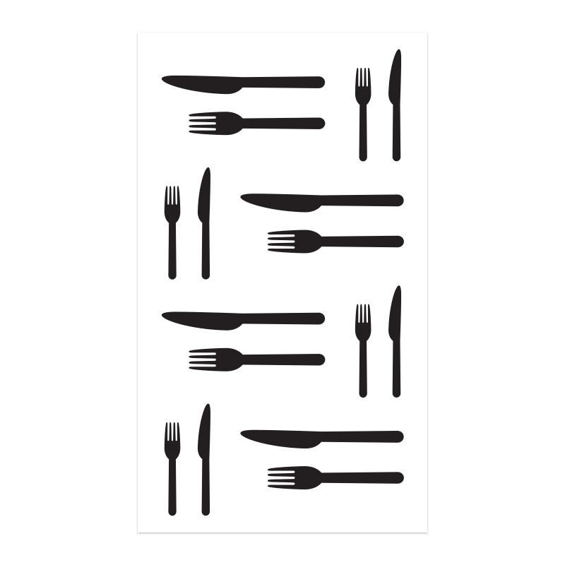 Kniv och gaffel som tatuering