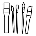 Symbol till förvaring - Penslar, svart