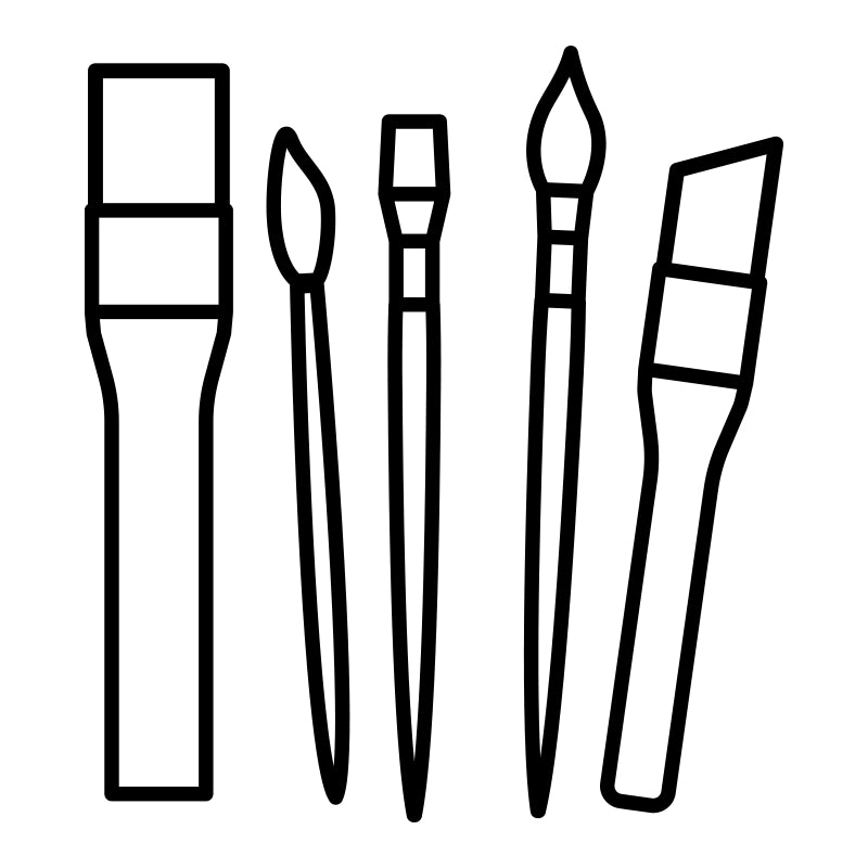 Symbol till förvaring - Penslar, svart