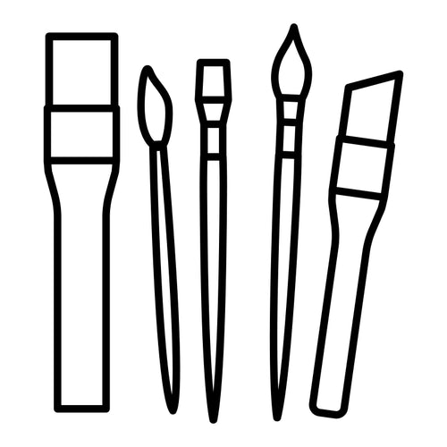 Symbol till förvaring - Penslar, svart