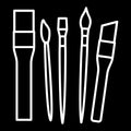 Storage symbol for toy boxes - Paintbrushes in white vinyl