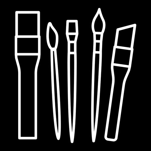 Symbol till förvaring - Penslar, vit