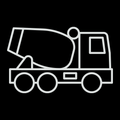 Storage symbol - Concrete mixer truck, white