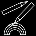Storage symbol - Colored pencils, white