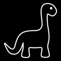 Storage symbol - Dinosaur, white