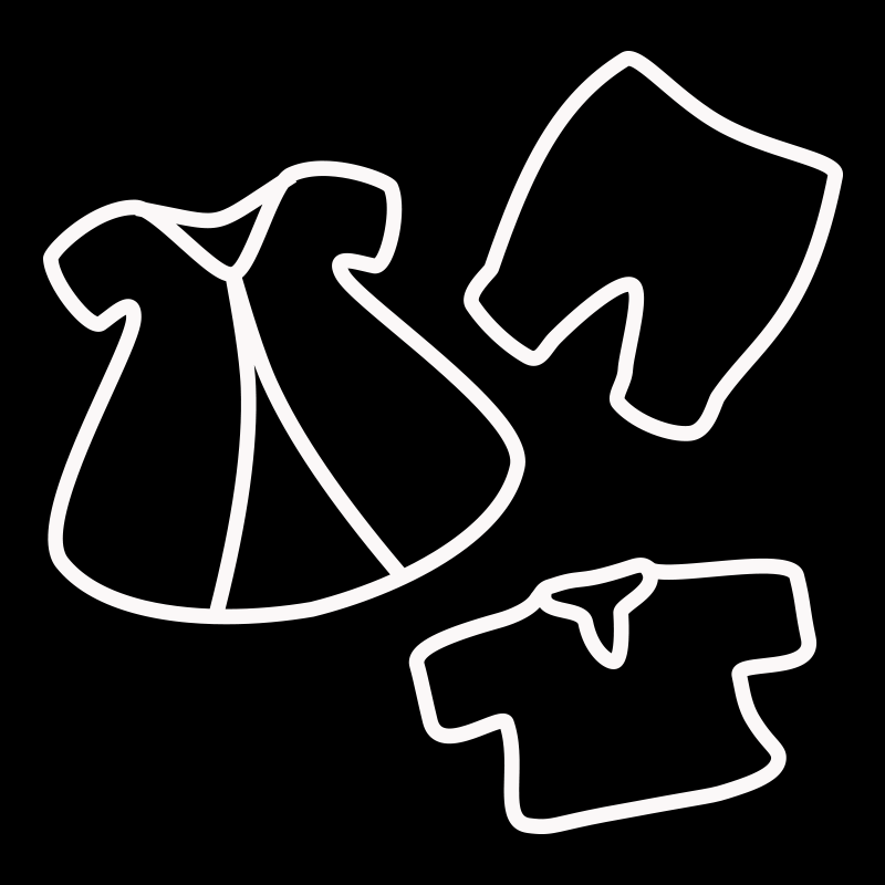 Symbol till förvaring - Dockkläder, vit