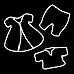 Symbol till förvaring - Dockkläder, vit