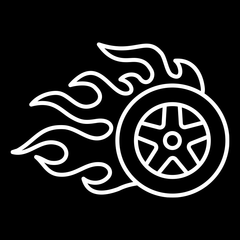 Symbol till förvaring - Flamhjul, vit