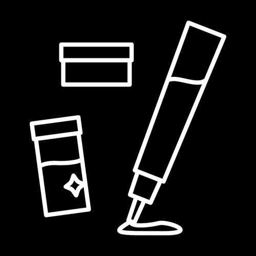 Symbol till förvaring - Glitter & glitterlim, vit
