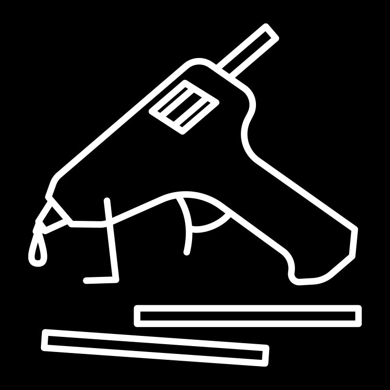 Symbol till förvaring - Limpistol, vit
